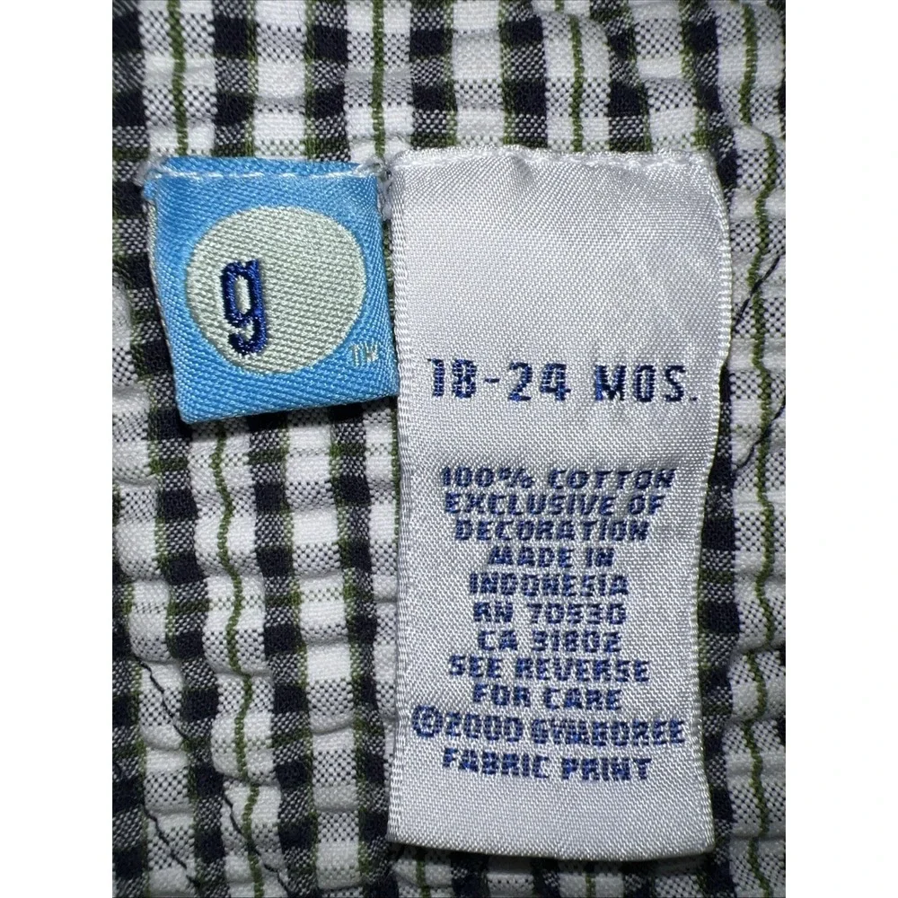 Gymboree Boys Vintage Plaid Shorts Overalls Size 18-24 Months Y2k